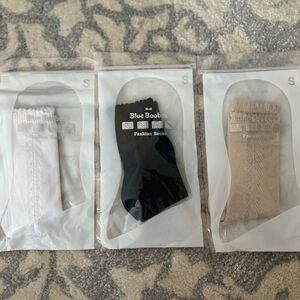Toddler knee high Socks Trio - White, Black, Beige baby socks
